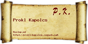 Prokl Kapolcs névjegykártya
